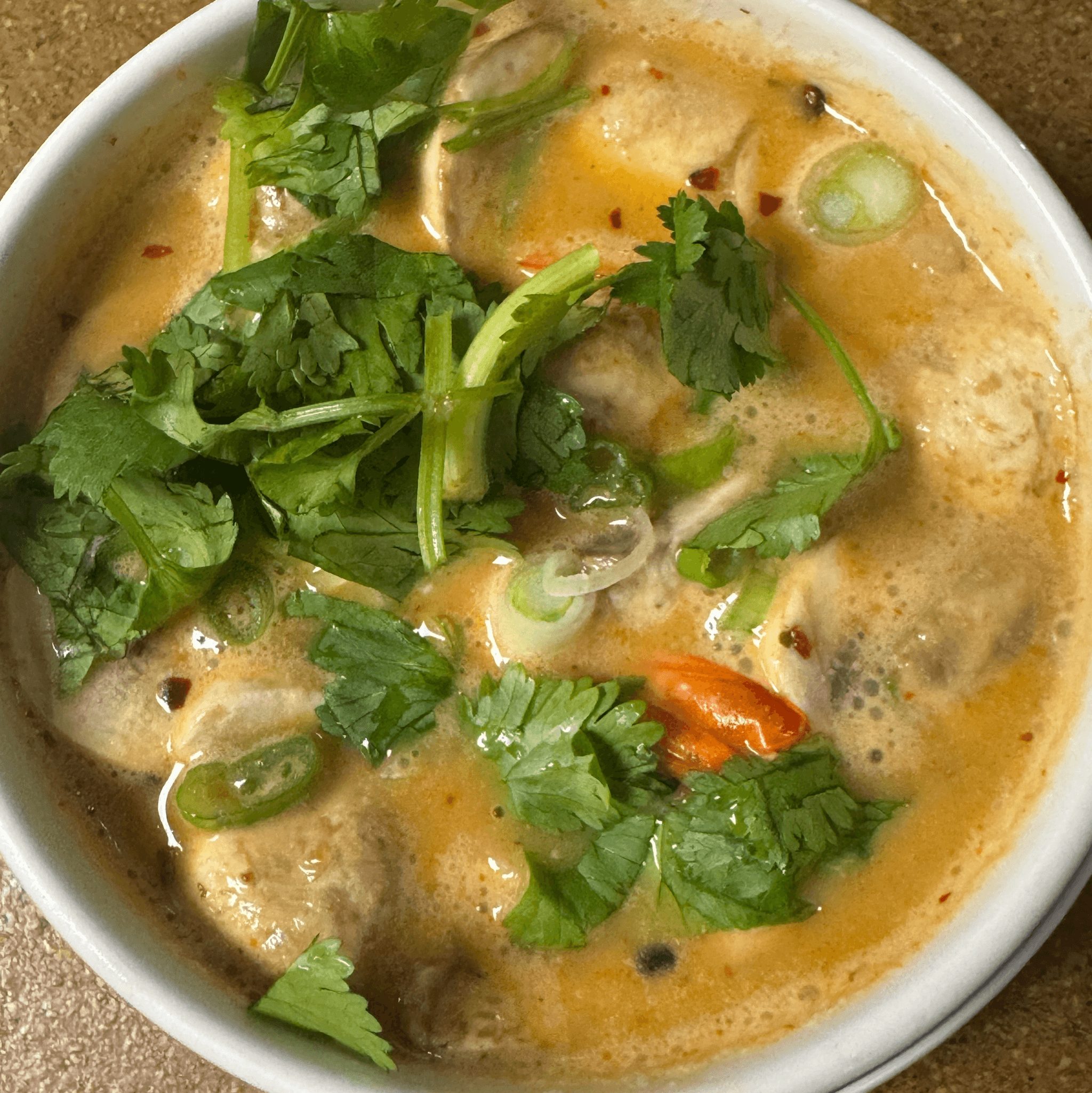 Tom Kha Shrimp Soup (Coconut Milk).
