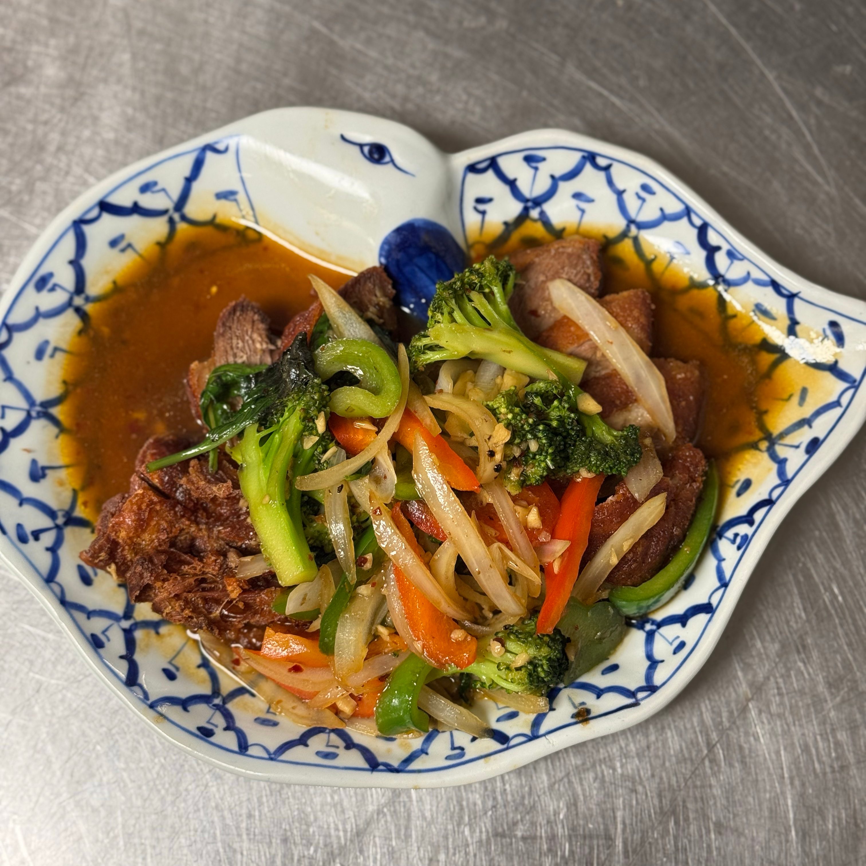 Spicy Basil Duck.