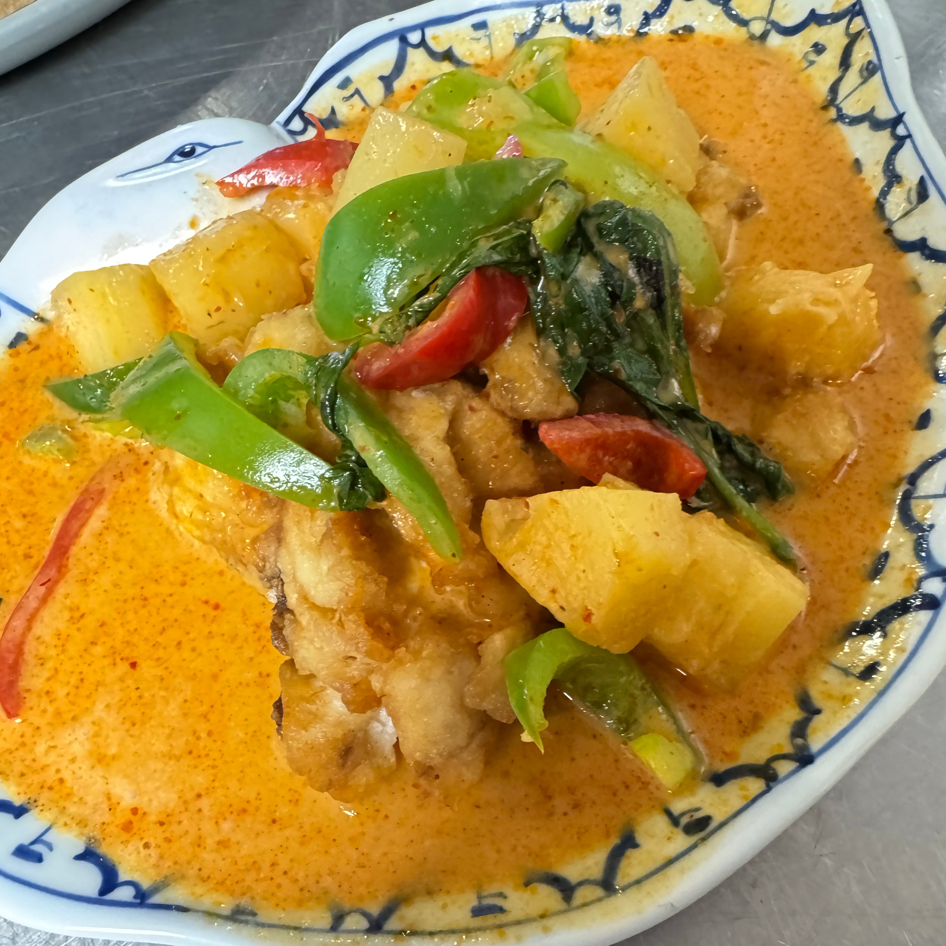 Pineapple Curry Red Snapper.