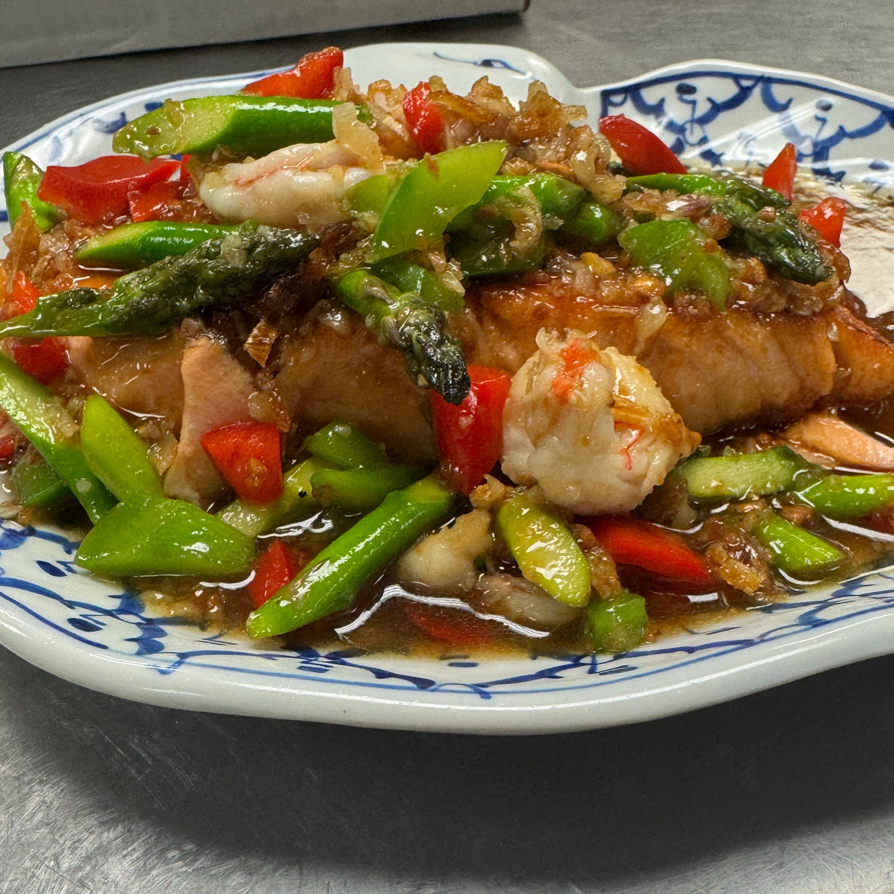 Garlic Salmon.
